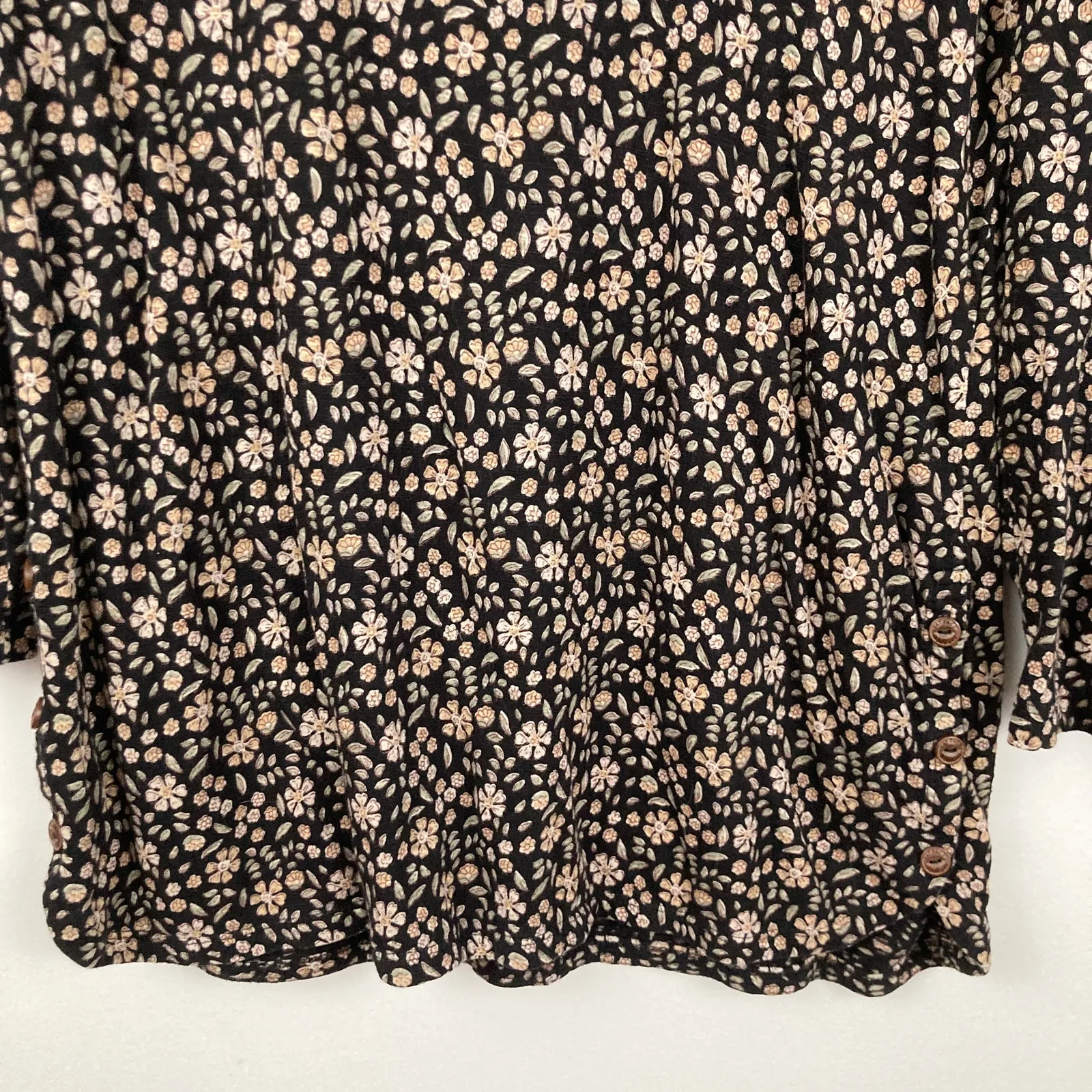 FatFace Womens US 6/UK 10 Dark Floral Ditsy Top Cottagecore Fairy Grunge Y2K Black - Image 7