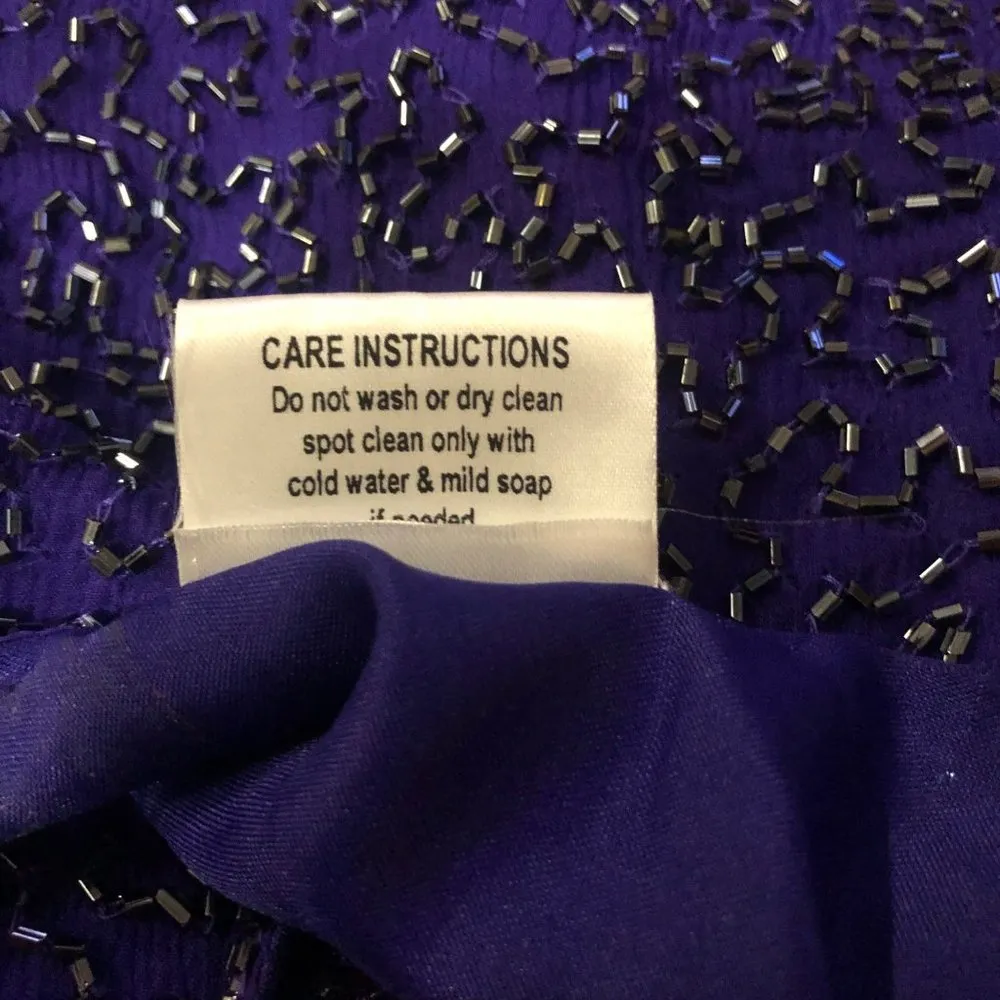 Sequined Jacket Womens M Used Purple Black Lined Size M - Image 10