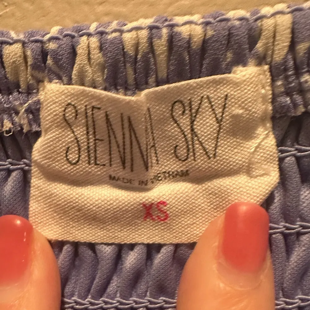 Sienna Sky Blue‎ White Floral Mini Dress Size XS Flutter Sleeves Buttons Summer - Image 3