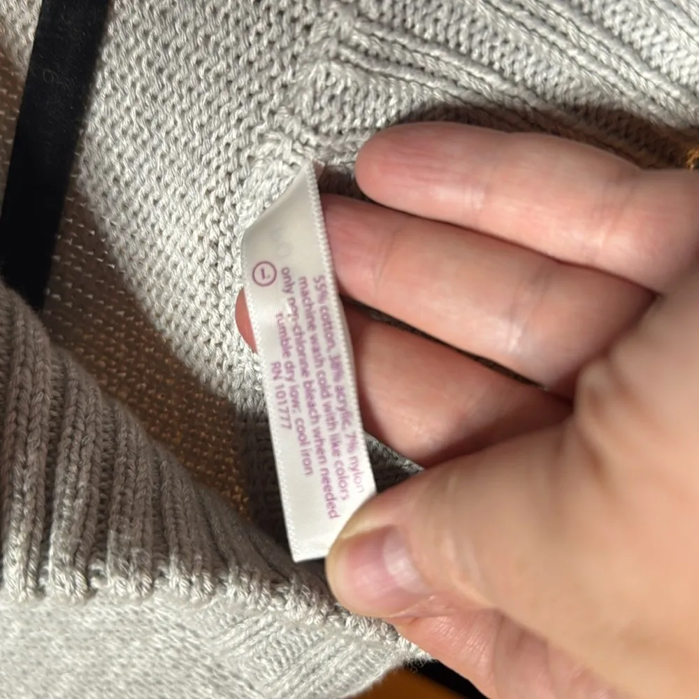 Soybu Gray Nordic Print Quarter Zip Long Sleeve Sweater Dress Women’s Size Large - Image 6