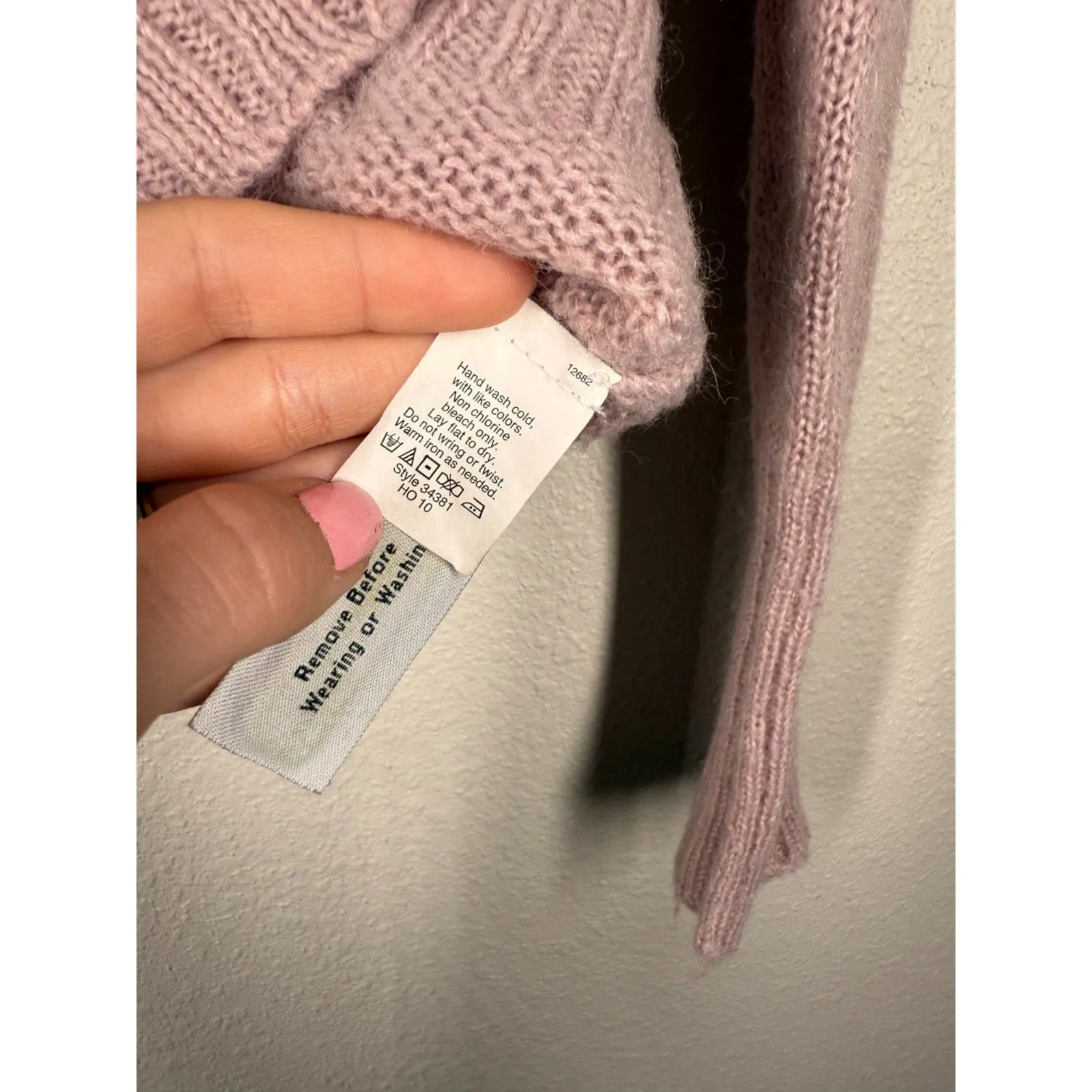 J Crew Pink Wool Mohair Blend V Neck Sweater Womens XS Blush Pink Cozy Warm - Image 6