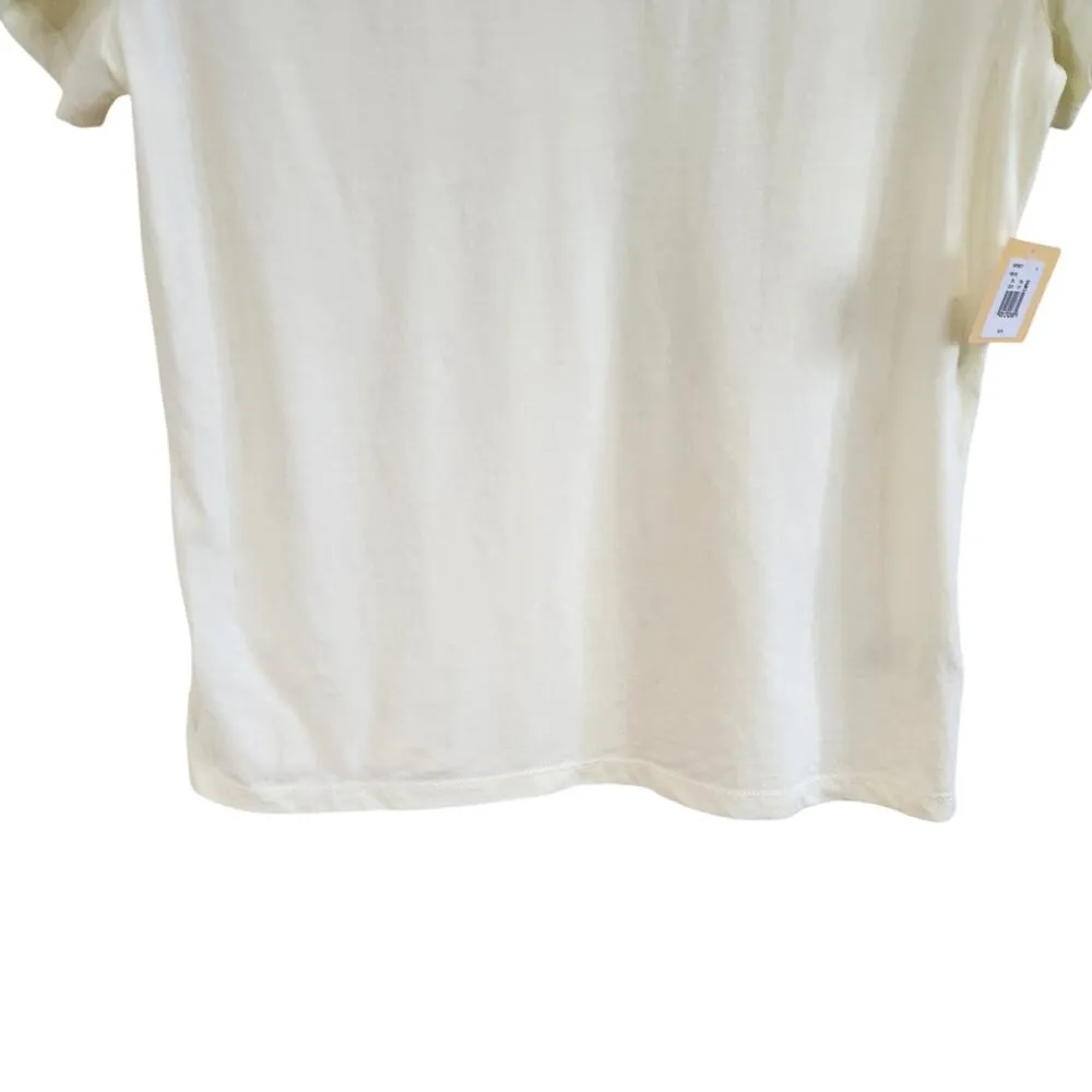 A New Day Short Sleeve T-Shirt Crew Neck Soft Fabric Pale Yellow Size Medium NWT - Image 5