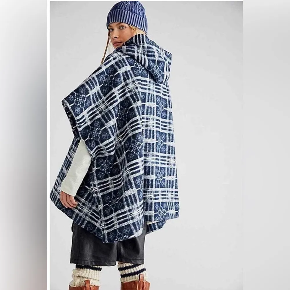Miss You Poncho SLOUCHY Plaid OVERSIZED M/L Carbon - Image 6