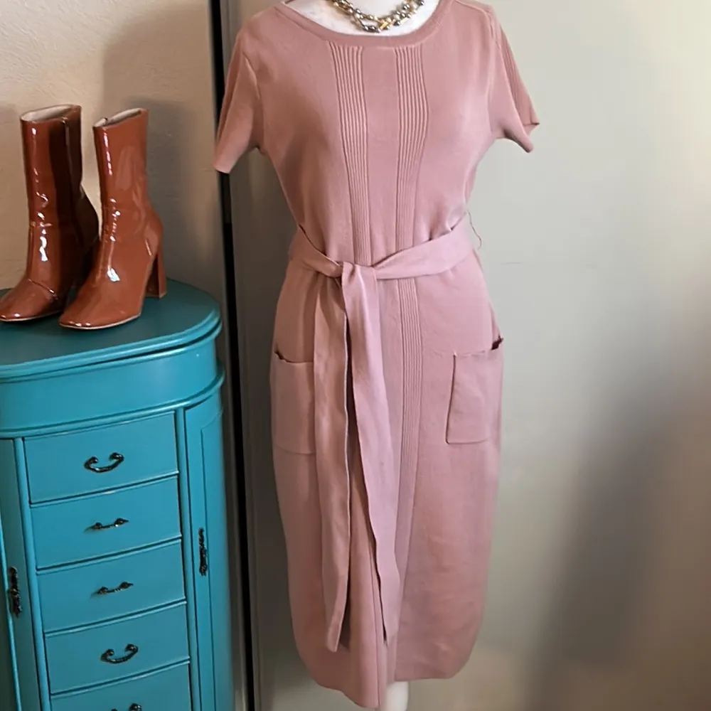 New Torrid Women’s Short Sleeve Knit Ribbed Pink Mauve Sweater Midi Dress - Image 10