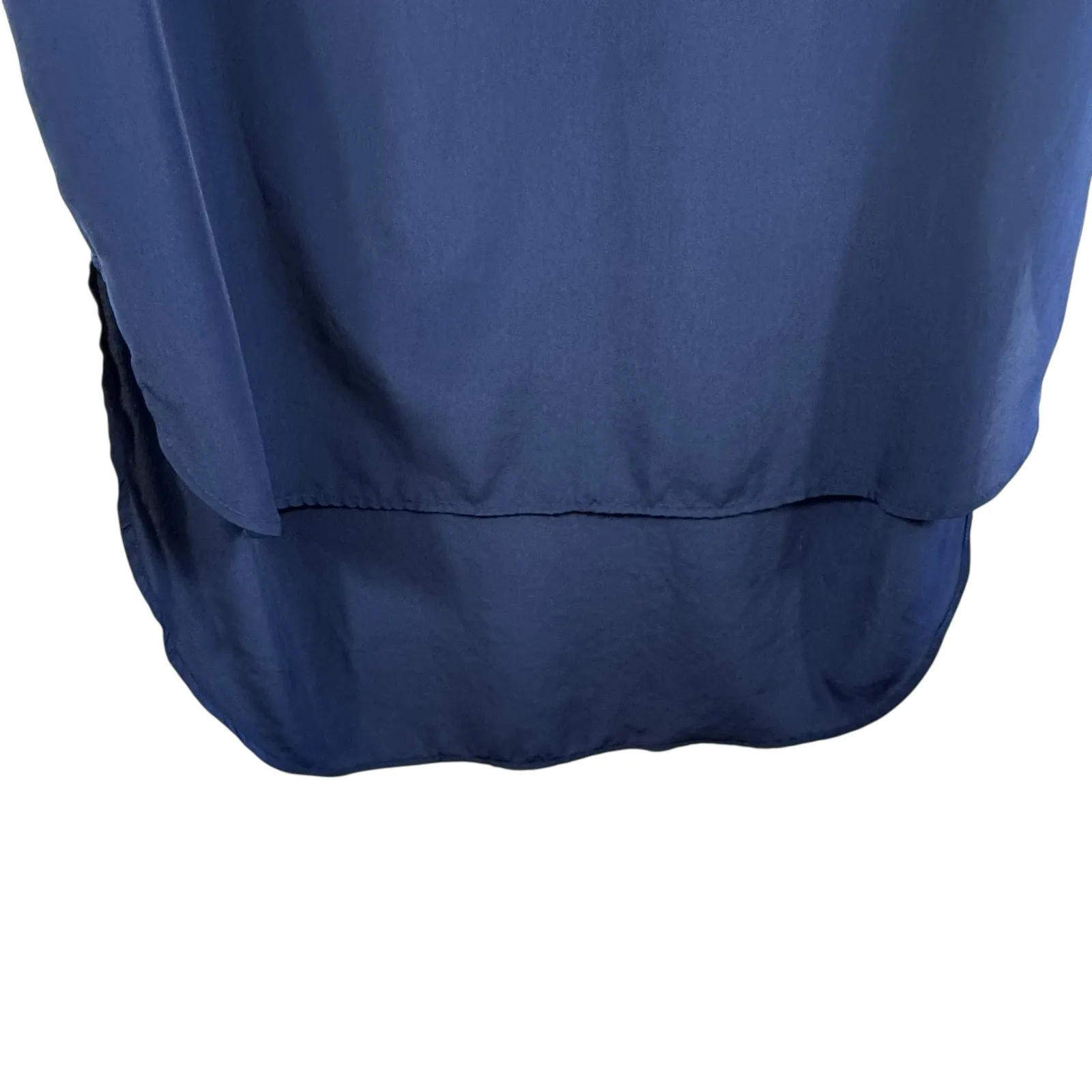 White House Black Market Navy Blue Light Sleeveless Hi Low Midi Dress Size M - Image 3