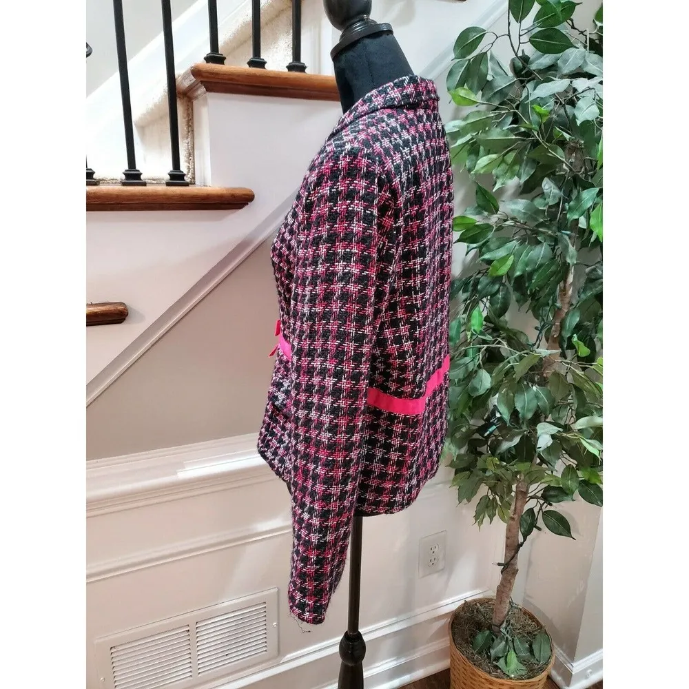 Silkland Women's Multicolor Silk Long Sleeve Single Breasted Jacket Blazer 14P - Image 6