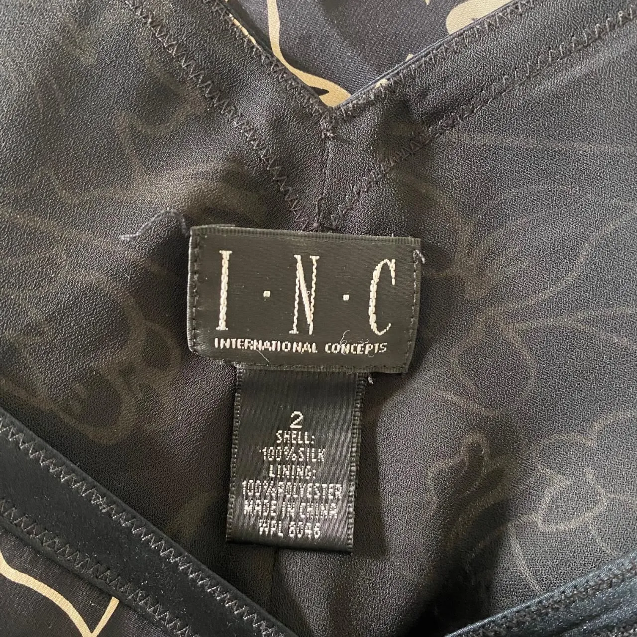 INC Romantic Goth Black Cream Floral Silk Midi Maxi Lace Trimmed Slip Dress 2 XS - Image 8