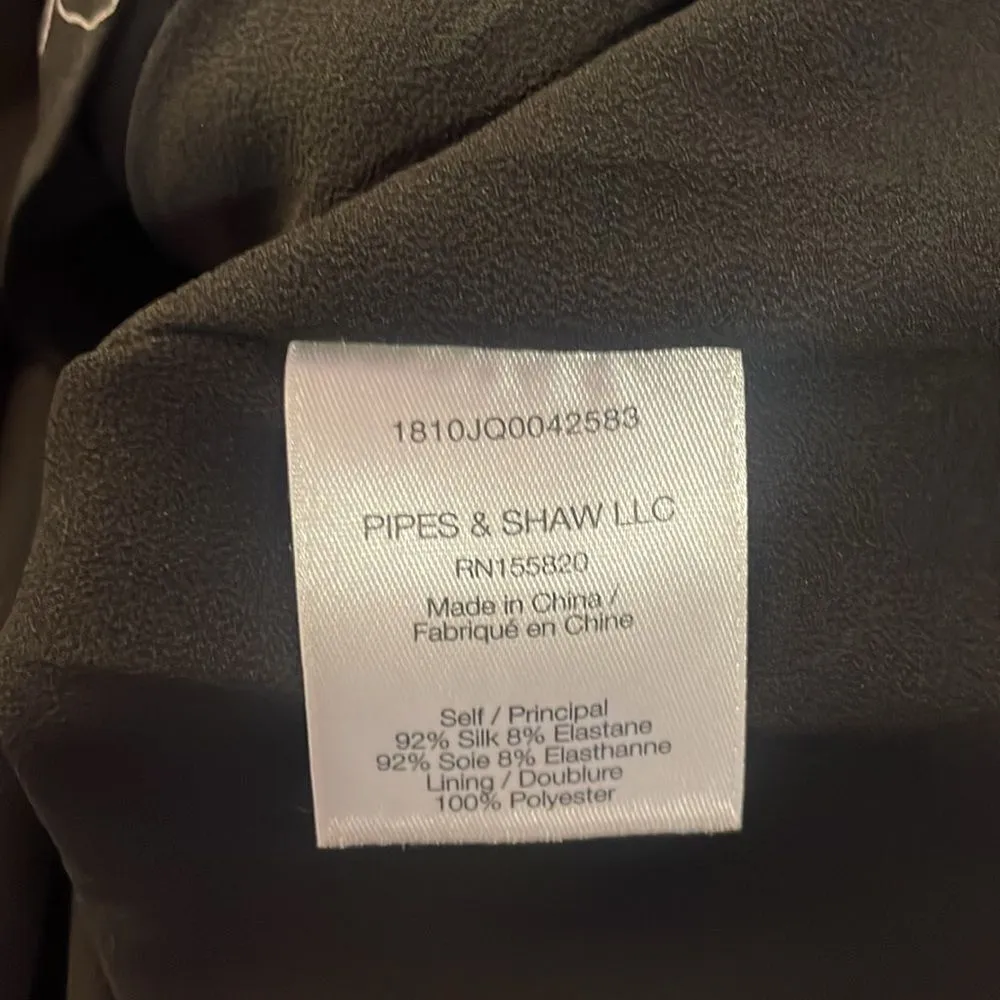 Veronica Beard Anders Dress Black Silk Stretch Floral Long Sleeve Size 4 - Image 3