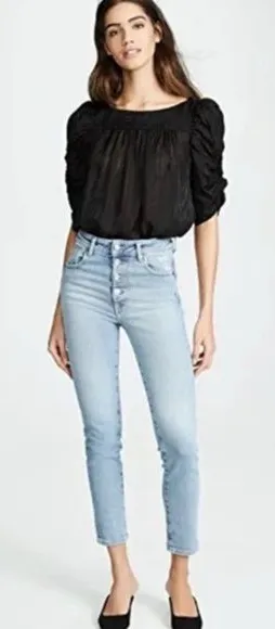 IRO Experience Slim High Rise Jeans Button Fly Skinny Leg Light Wash Size 26 - Image 1