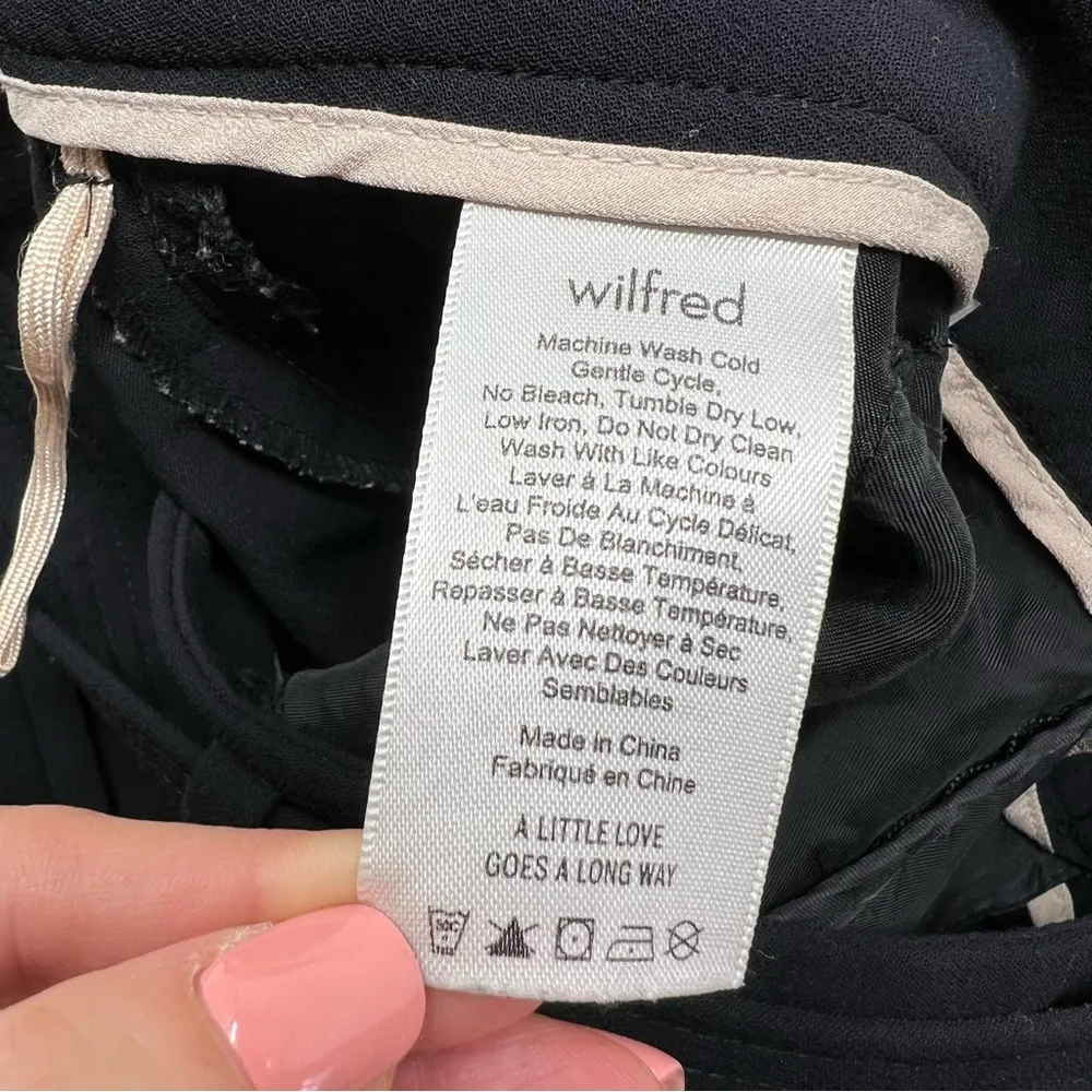 aritzia wilfred black side stripe pants tie-front size 4 - Image 4