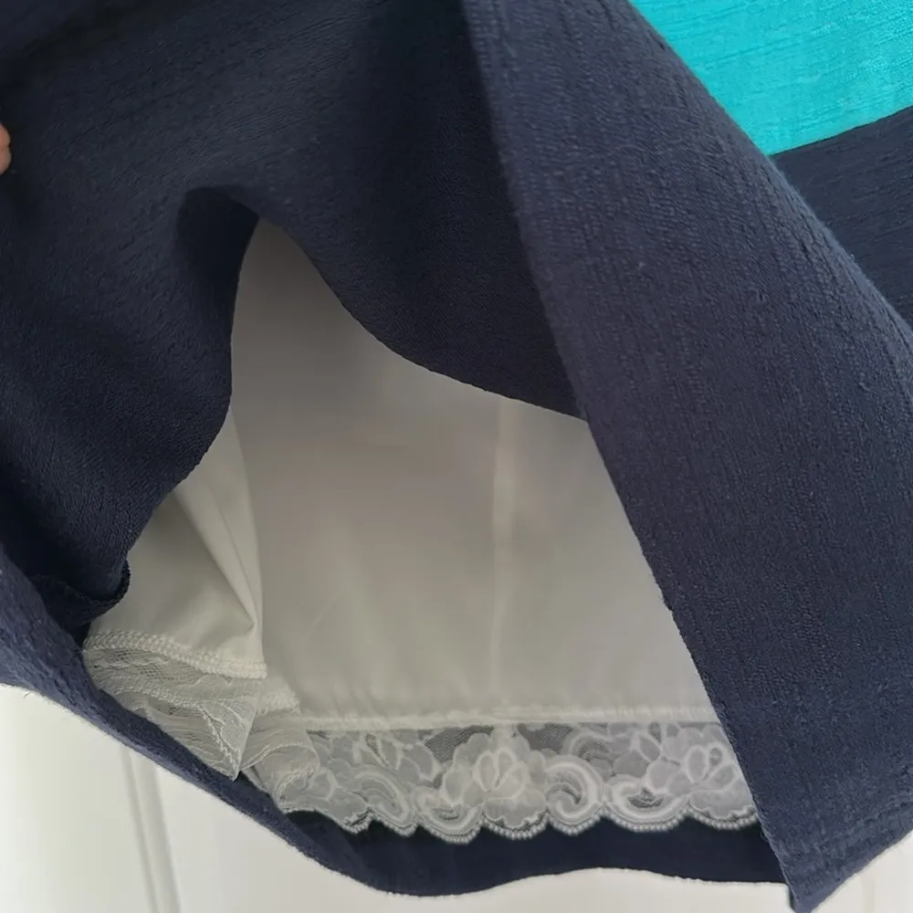 NWT Trina Turk Miss Brady Colorblock Lace-Up Dress White Blue Sz 6 - Image 9