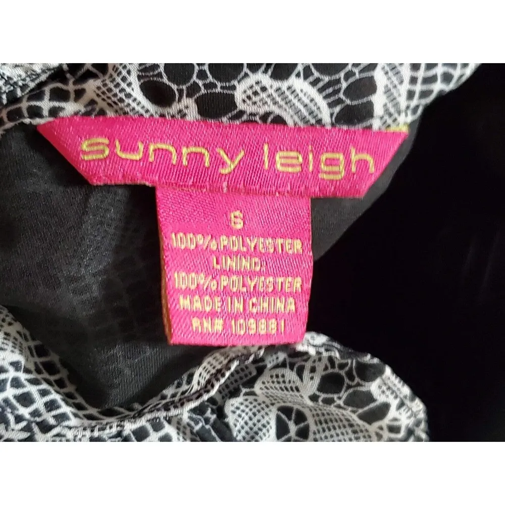 Sunny Leigh Womens Black White Floral Sleeveless Halter Neck Casual Top Blouse S - Image 6