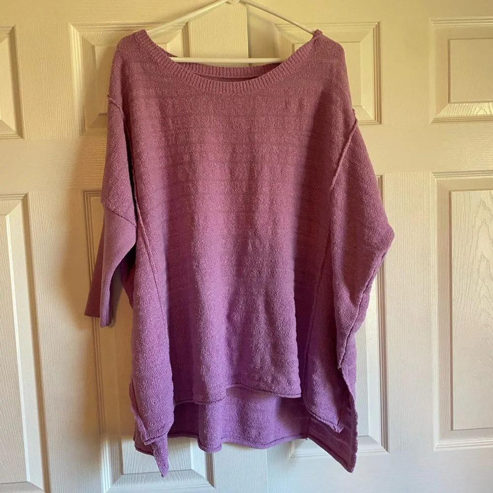 Pilcro medium purple violet oversized tunic sweater boho raglan comfy lounge - Image 5