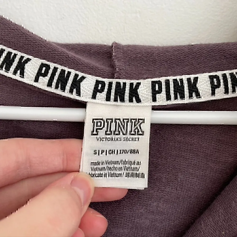 PINK VS VICTORIA'S SECRET Purple 1/4 Zip Lightweight Pullover Hoodie Sweatshirt - Image 3