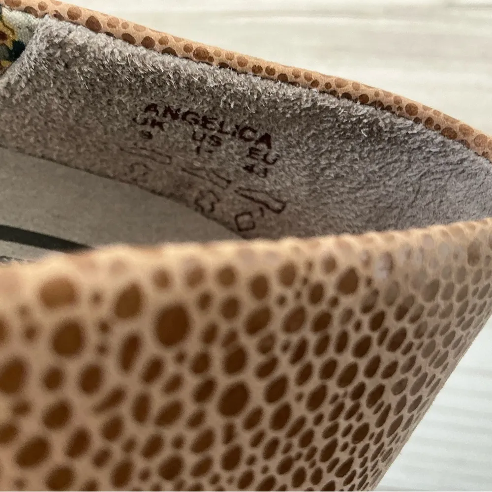 Hotter Angelica pumps Sz 11 professional heels leather court shoes beige nubuck Tan - Image 12