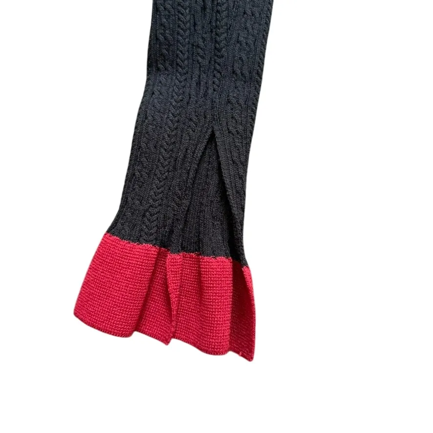 Esteban Cortazar x RTR Square Neck Sweater Dress in Black/Red, Size S Black - Image 8