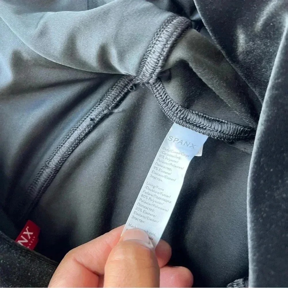 Spanx Tight Legging Pant High Rise Velvet Velour‎ Black Pull-On Full Length XL - Image 11