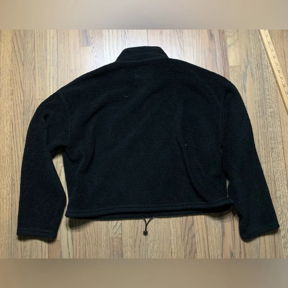 American eagle cropped fleece sweatshirt small black - Image 5