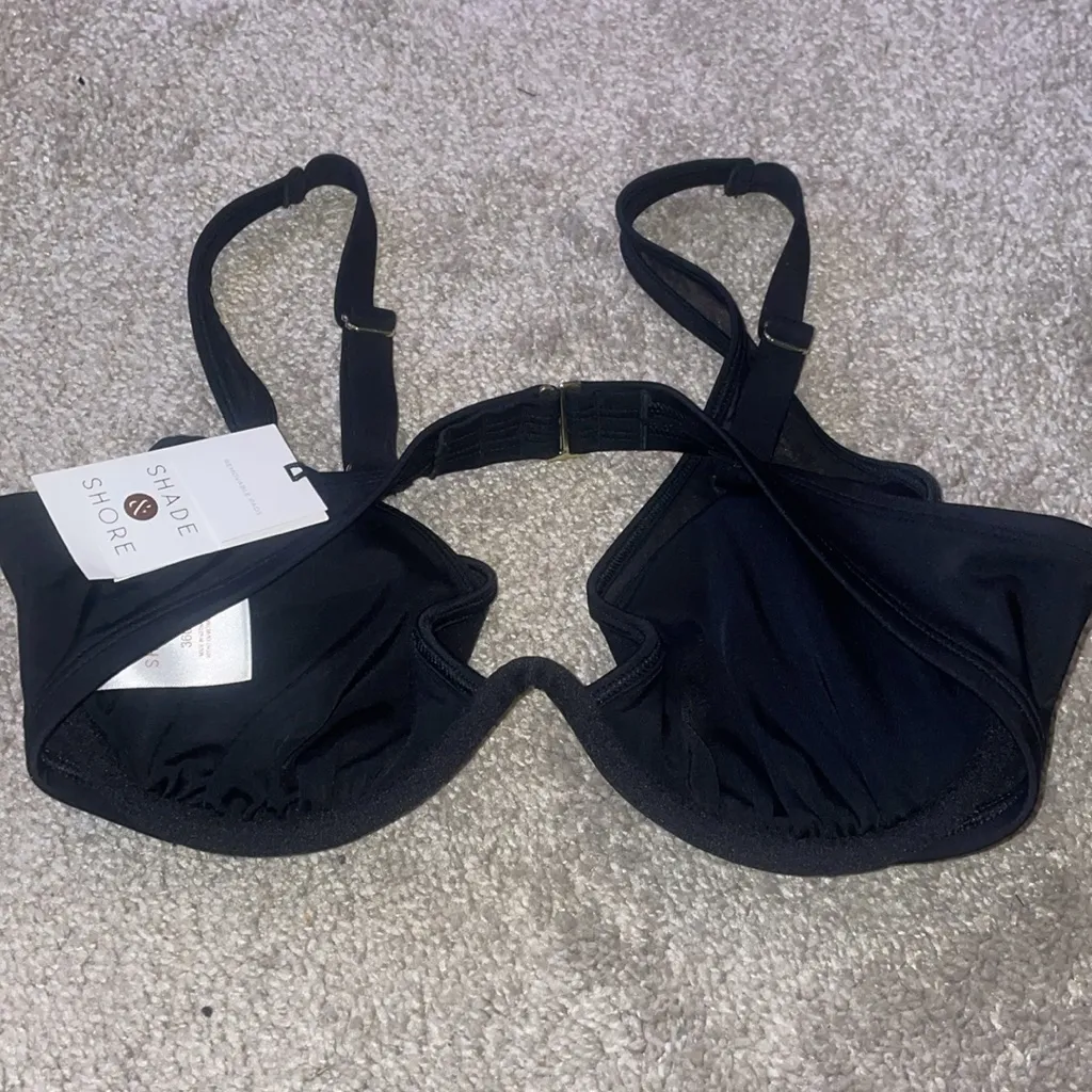 Shade Shore black mesh swim bra in size 36C new - Image 4