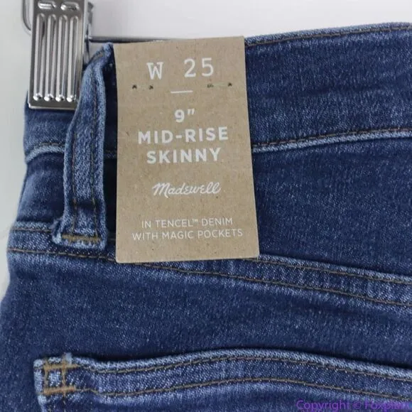 NEW Madewell 9" Mid-Rise Skinny Jeans in Orland Wash: TENCEL™ Denim‎ 25 - Image 13