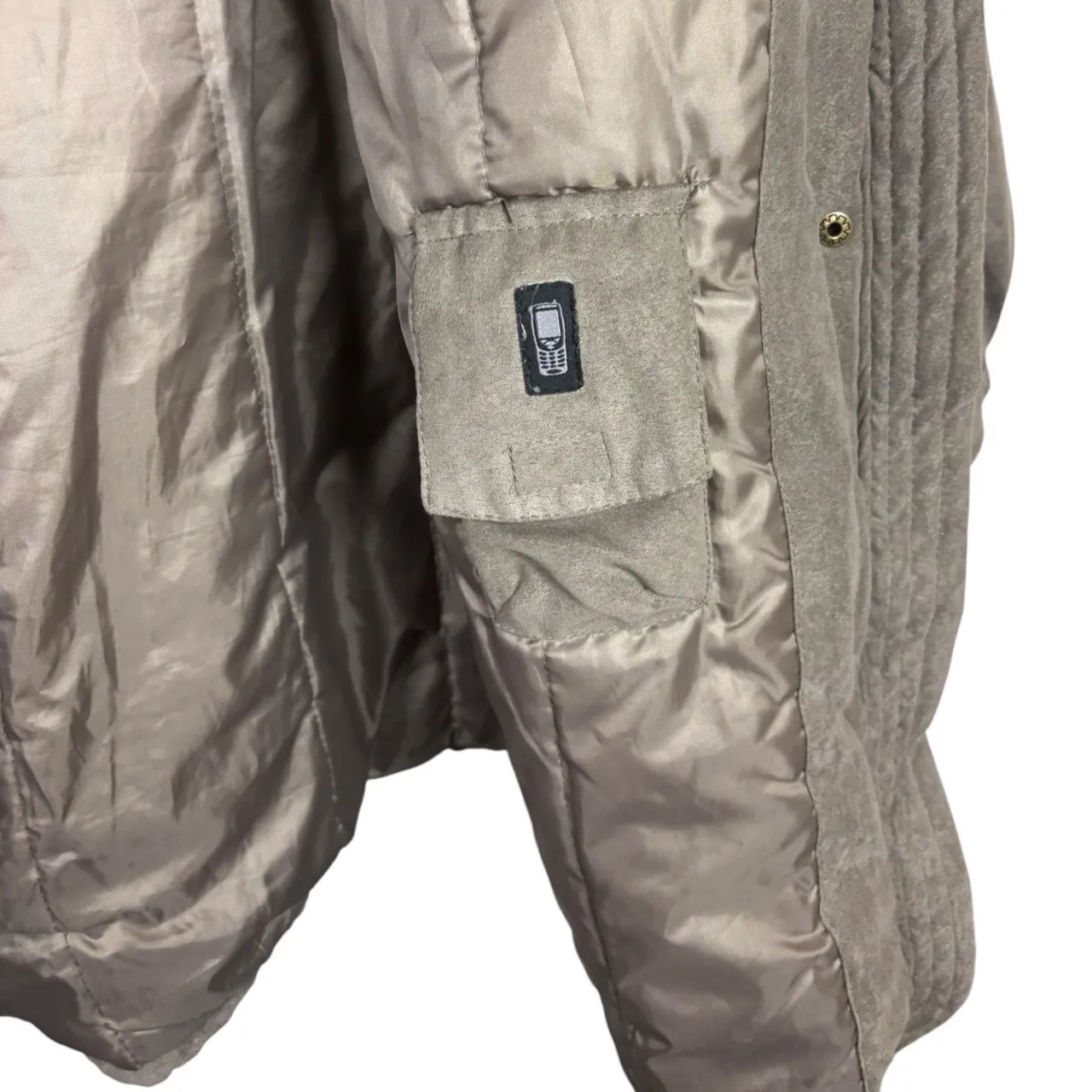 Vtg St. John’s Bay Women’s Jacket Sz L Gray Faux Suede Oversized  Cabincore Gorp - Image 9