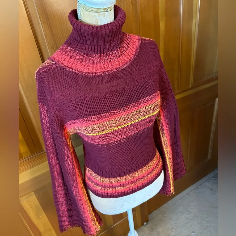 Free People Close To Me Pullover Turtleneck Sweater. Red - Image 4