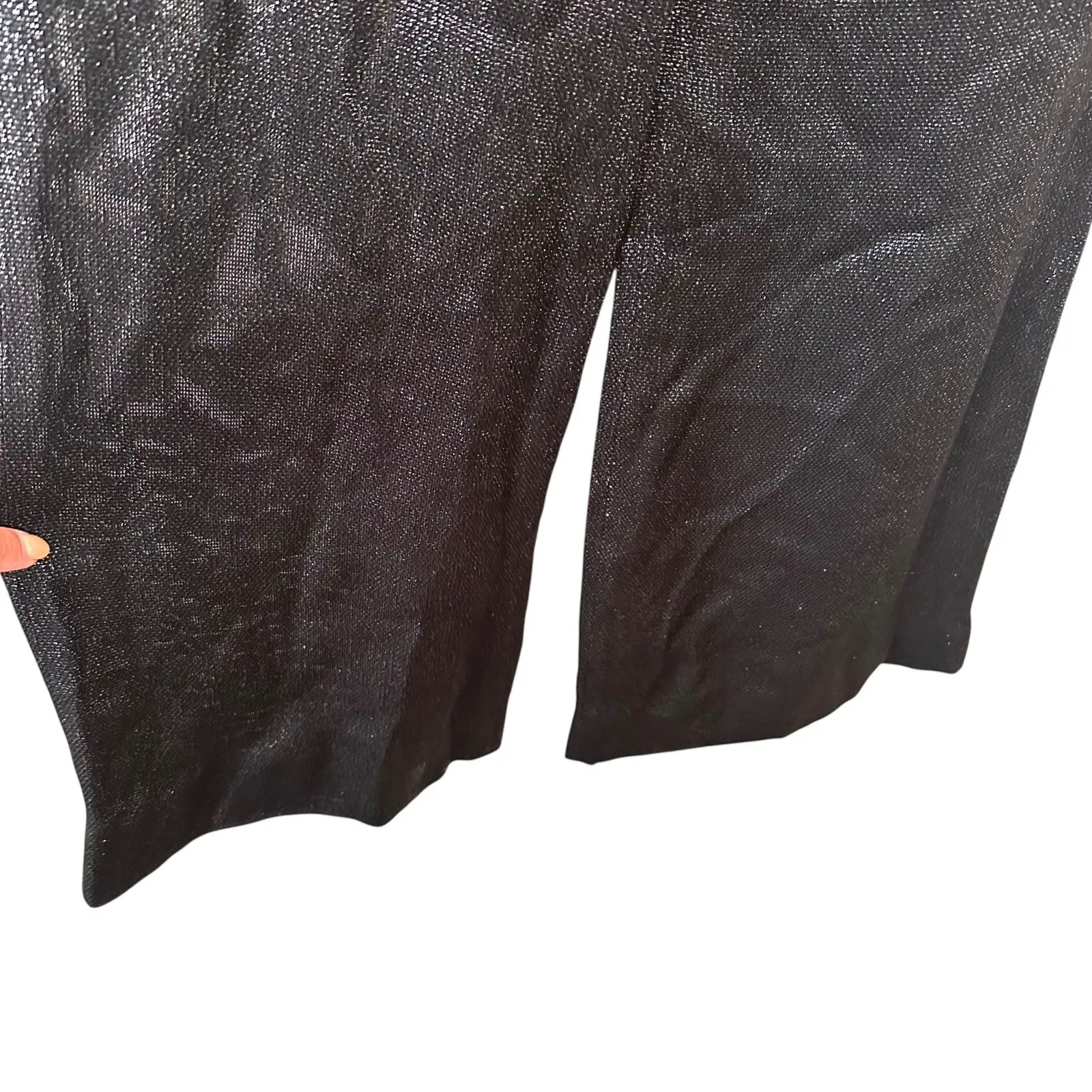 L'AGENCE Metallic Flared Pant Black‎ Sz 6 - Image 6