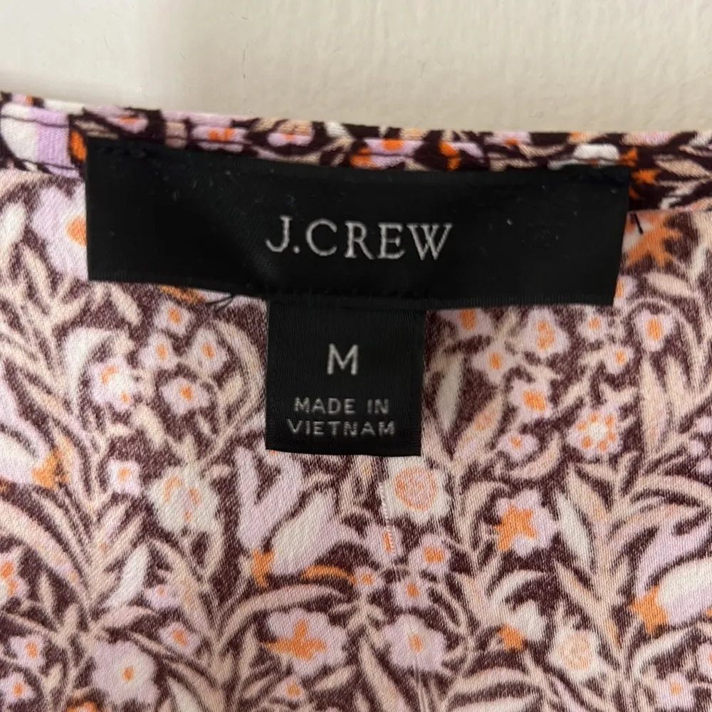 J. Crew puff sleeve satin back crepe blouse in floral flourish - Image 2
