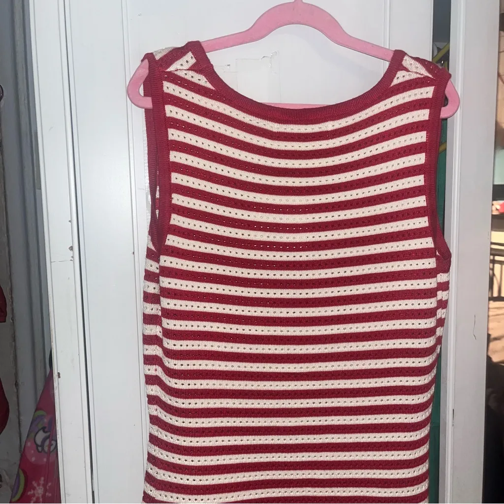 Striped Red Midi Dress - Image 3