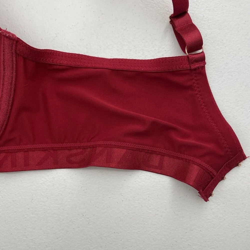 DANSKIN Intimates 40D Push Up Soft Lift Bra Lined Underwire Red Adjustable - Image 12