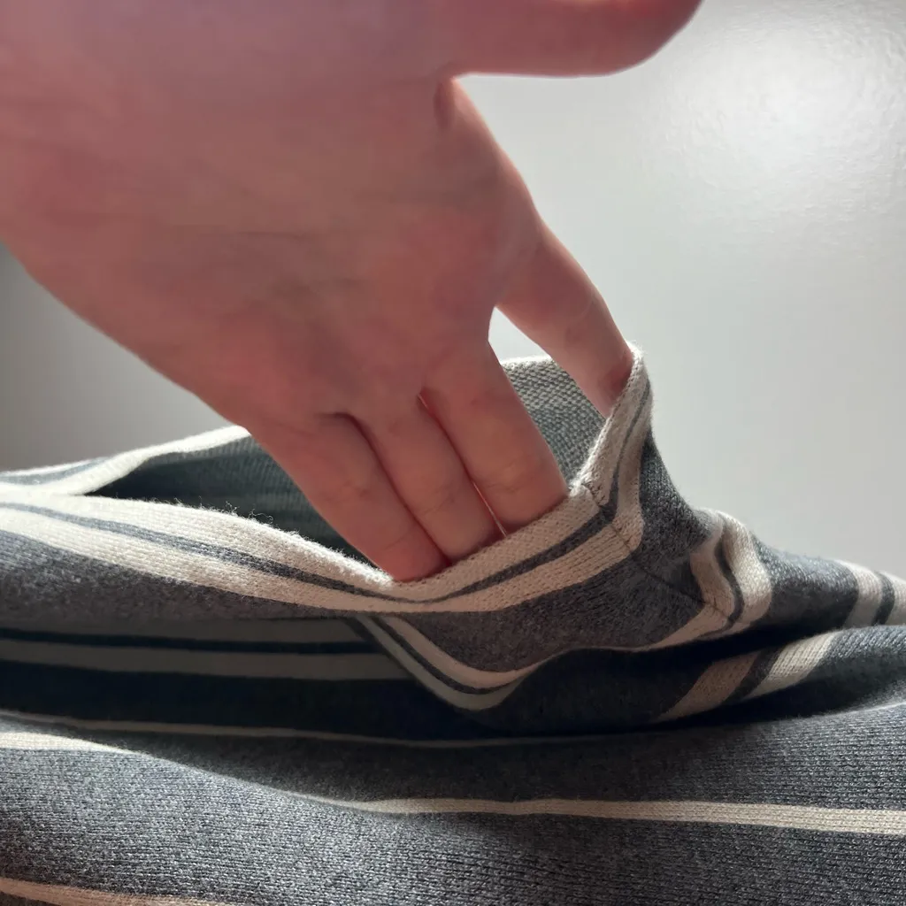 LOFT Ann Taylor Stripe Short Sleeve Open Front Cardigan Sweater Shawl Size M/L - Image 2