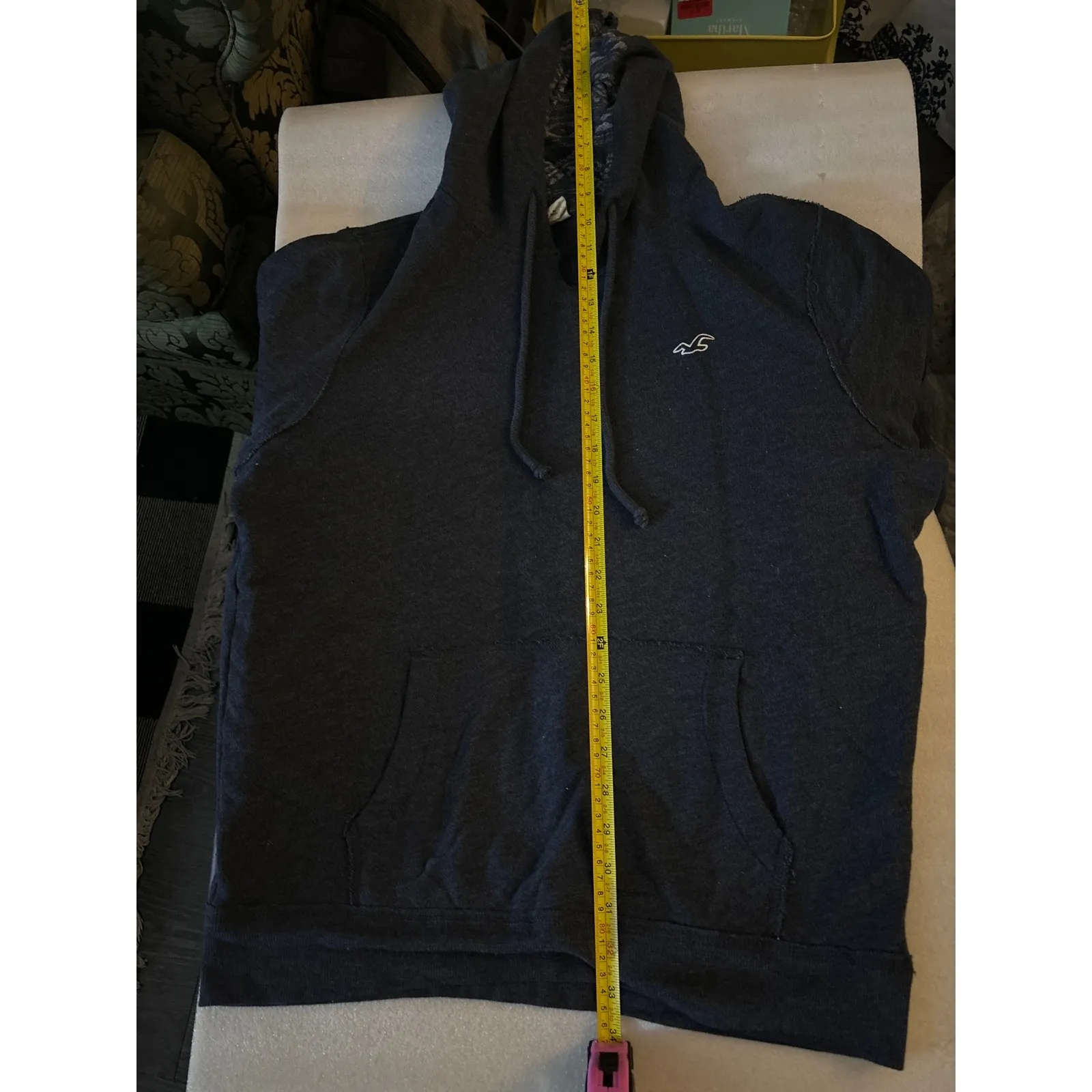 Hollister Navy Hoodie M Unisex Preppy Utility Cozy Comfy Classic Preppy Nautical Blue Size M - Image 7