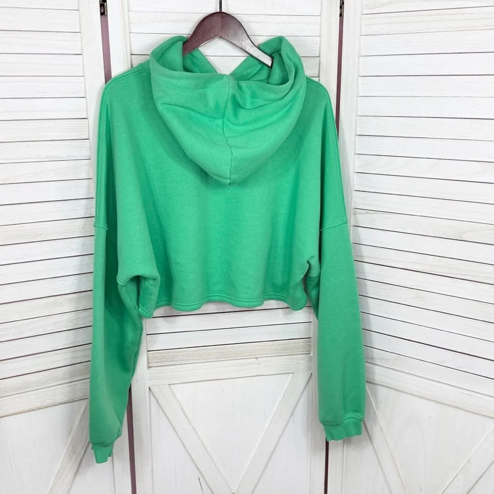 Savage X Fenty Essential Fleece Scope Logo Cropped Hoodie Sweatshirt Green XL‎ - Image 9