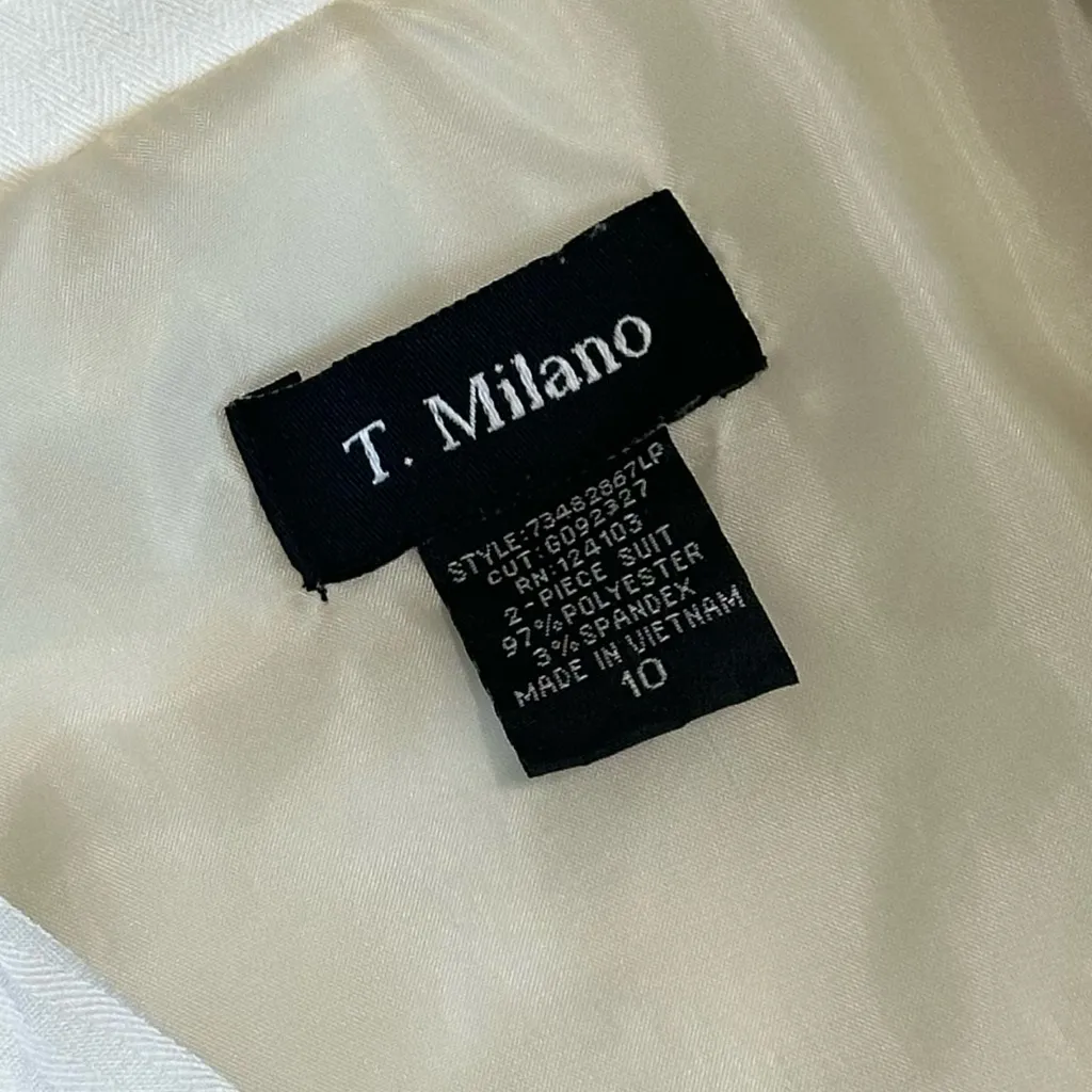 Vintage T. Milano White Women's Suit Matching Set Size 10 - Image 3