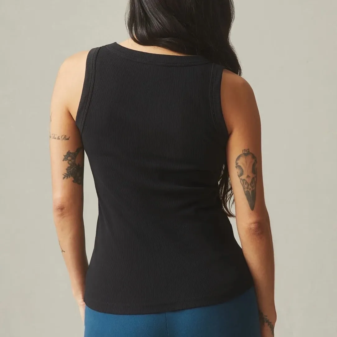 NWOT American Giant Women's Black Ribbed Tank Top Size L Scoop Neck Solid Size L - Image 2