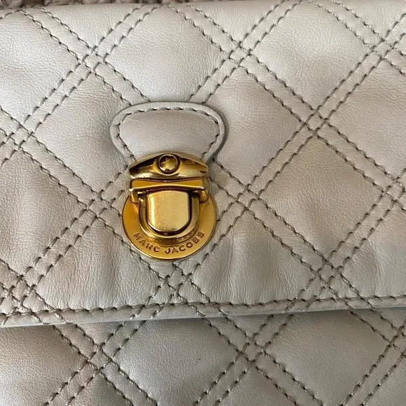 Marc Jacobs Quilted Leather Envelope Clutch‎ Beige Cream - Image 2