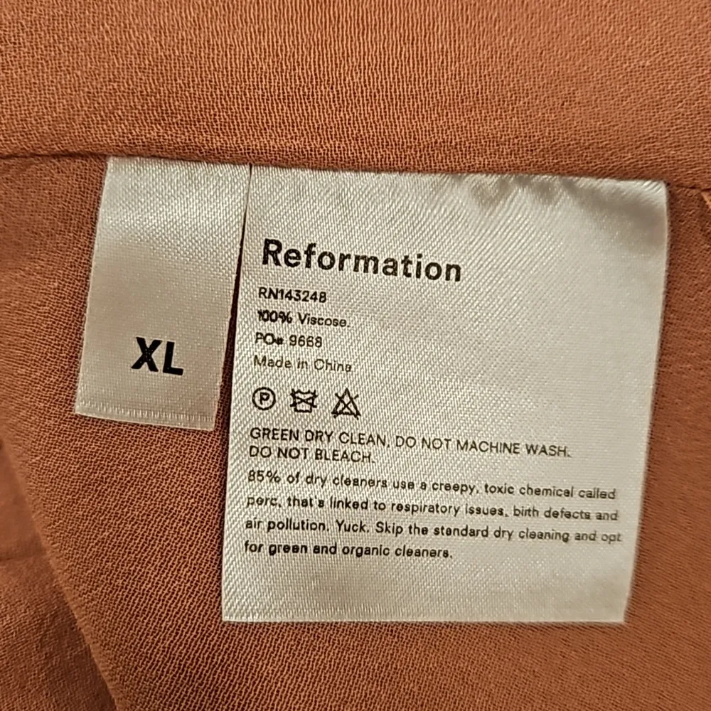 💕REFORMATION💕 Annalise Embroidered Midi Wrap Dress ~ Praline XL - Image 15