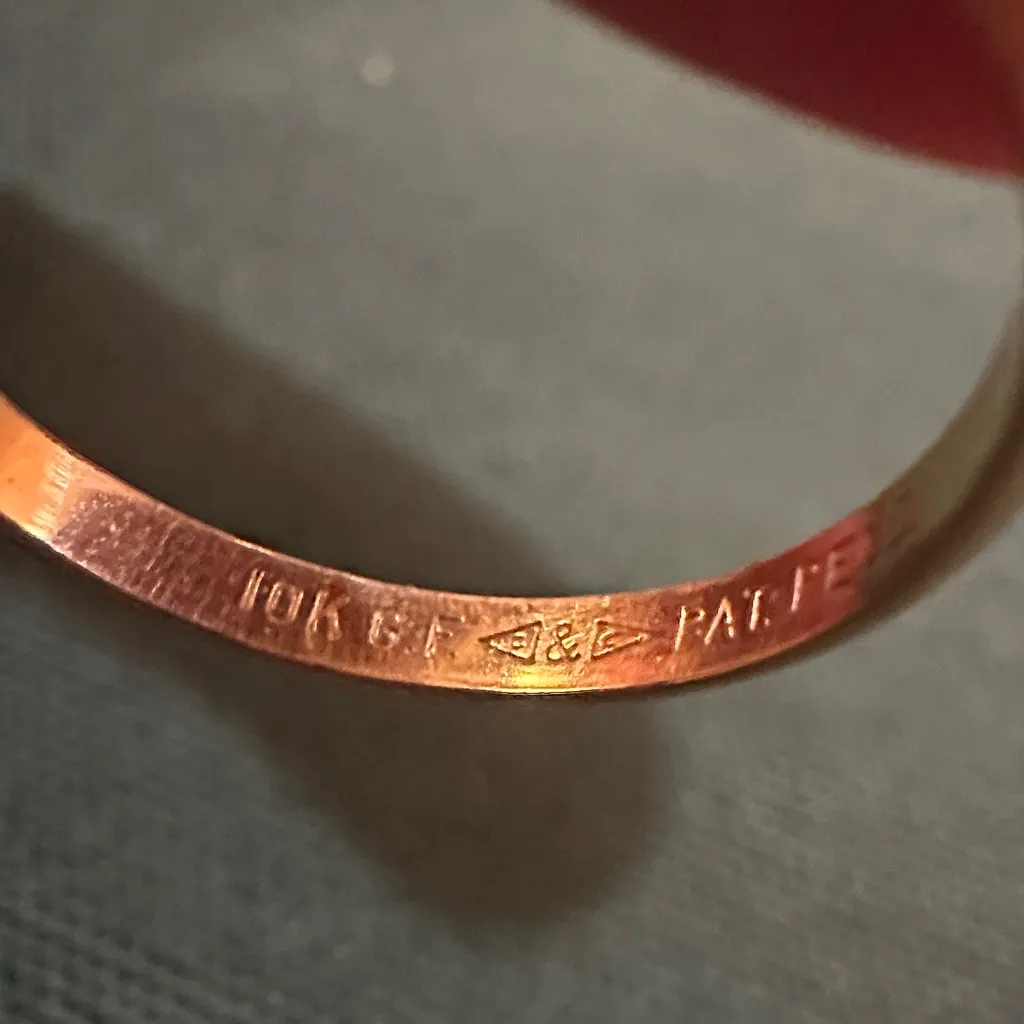 Vintage amber tone Crystal Ring Orange Size 6 - Image 3