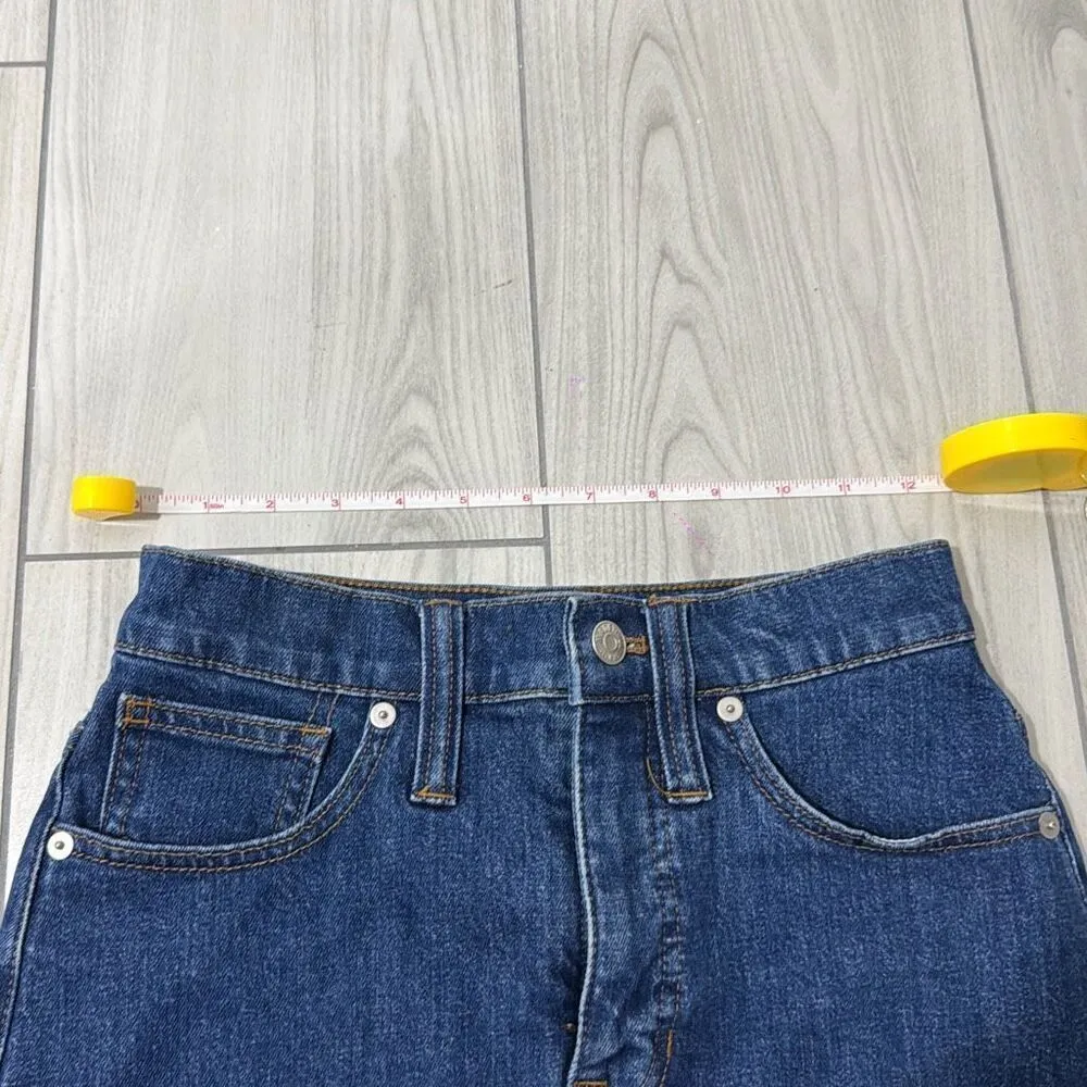 Madewell Straight Mini Jean Skirt Women's Size 23 Stretch Step Hem Denim Blue - Image 3