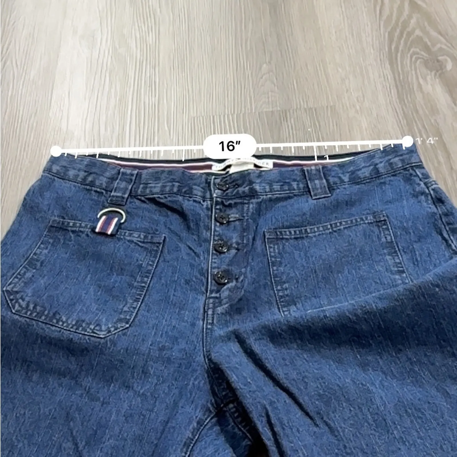 Vintage Tommy Hilfiger‎ Dark Wash High Rise Cropped Denim Straight Jeans Size 14 - Image 7