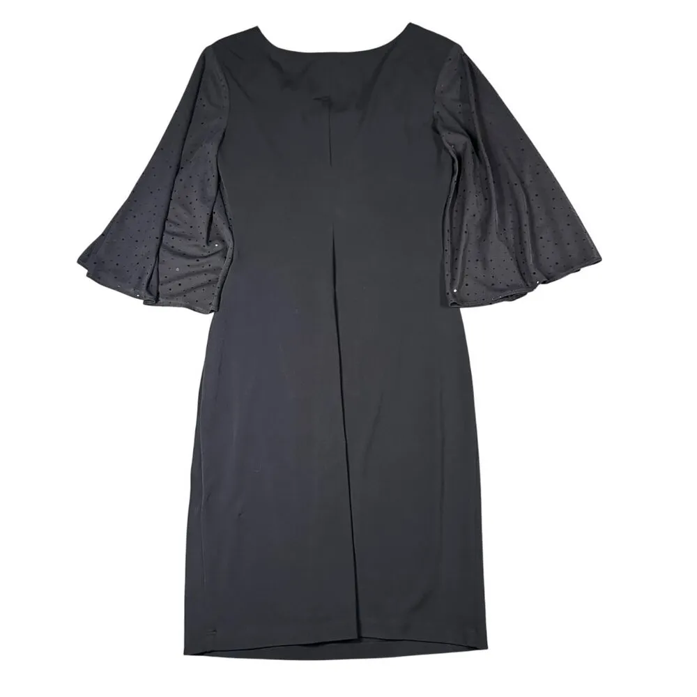 Connected Apparel Womens 6 Navy Blue Drape Neck Pullover Flutter Sleeve - Image 8