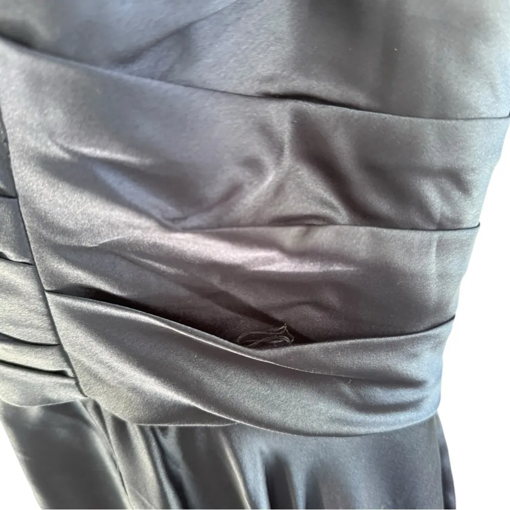 La Femme Strapless Sweetheart‎ Satin Ballgown Navy Blue 4 - Image 7