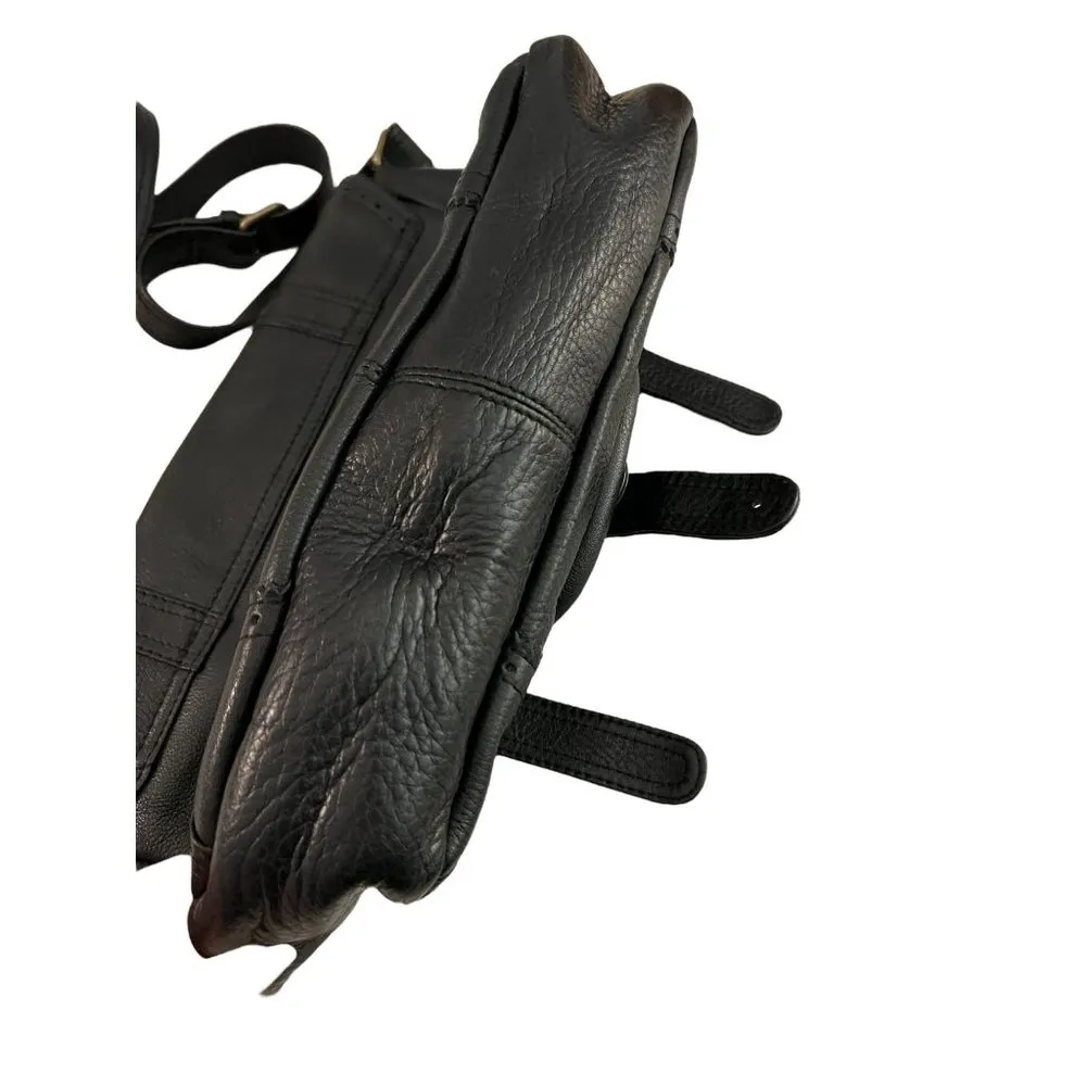 Hobo International black pebbled leather messenger bag purse Soft flap - Image 3