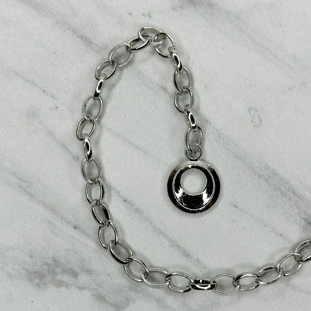 Silver Tone Boho Open Flower Concho Chain Belt Y2K One Size (OS) ✨ - Image 12