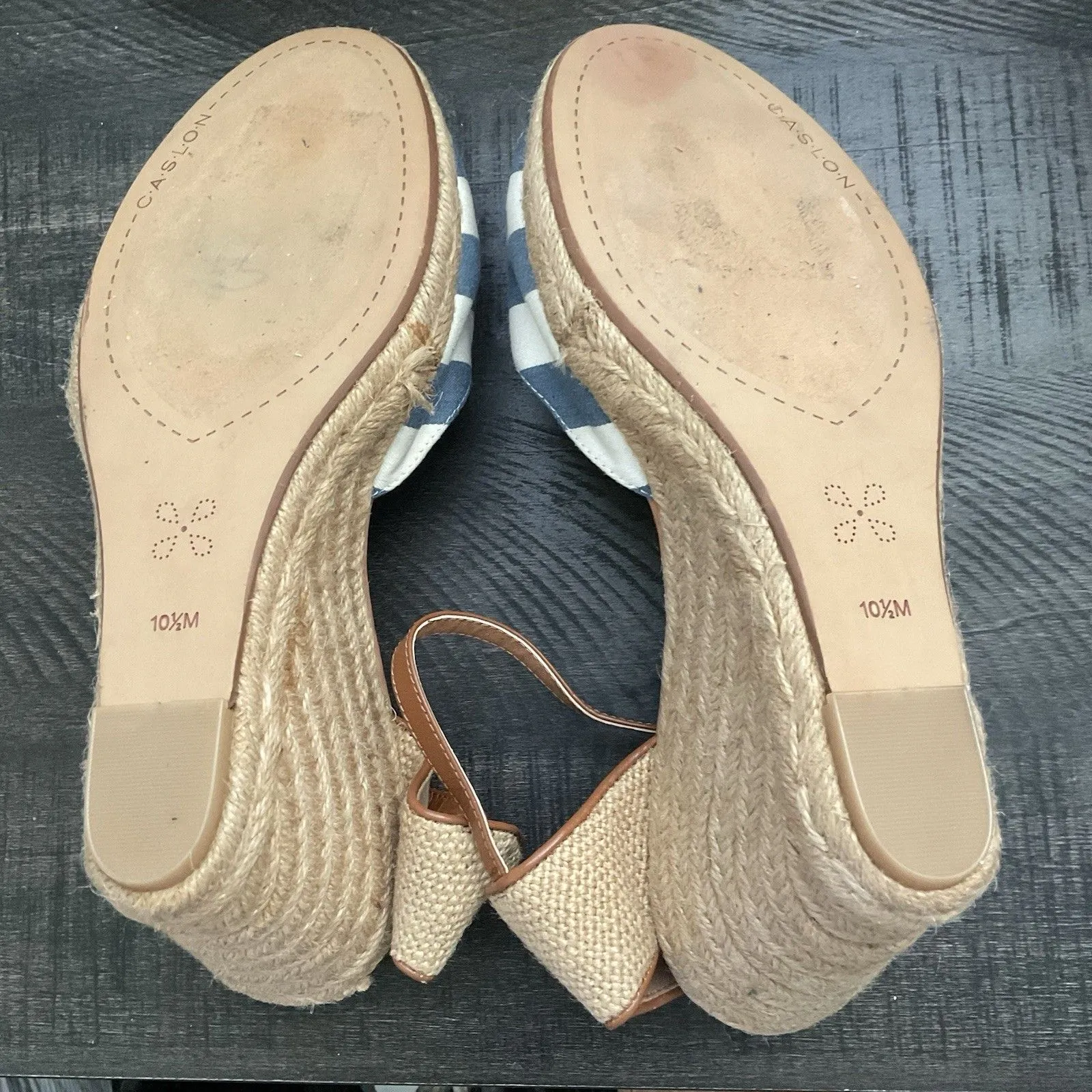 Caslon Nautical Mary Jane Striped Espadrille Platform Wedge Size 10 1/2 - Image 9