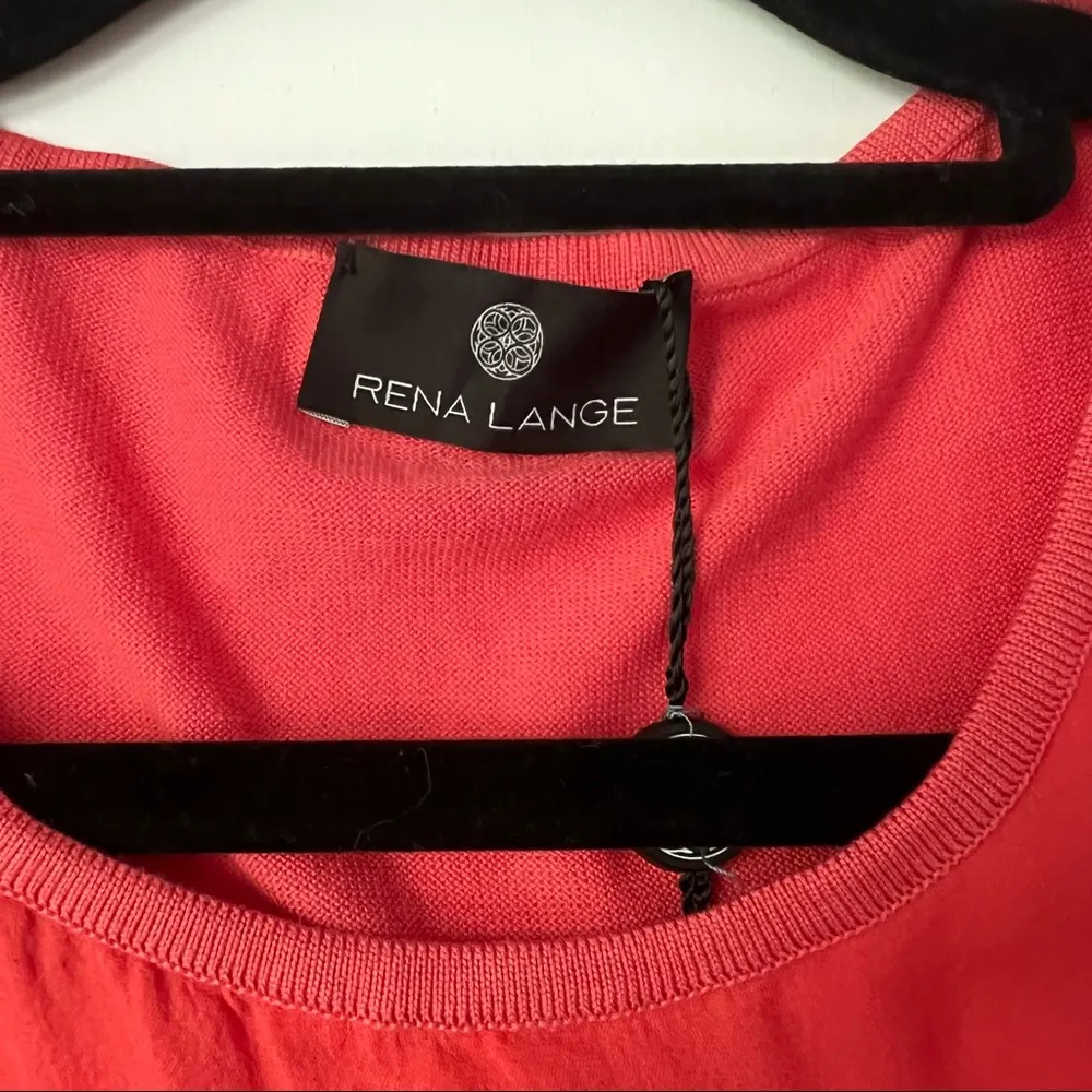 Rena Lange Coral Pink Silk Cotton Sleeveless Blouse S - Image 7