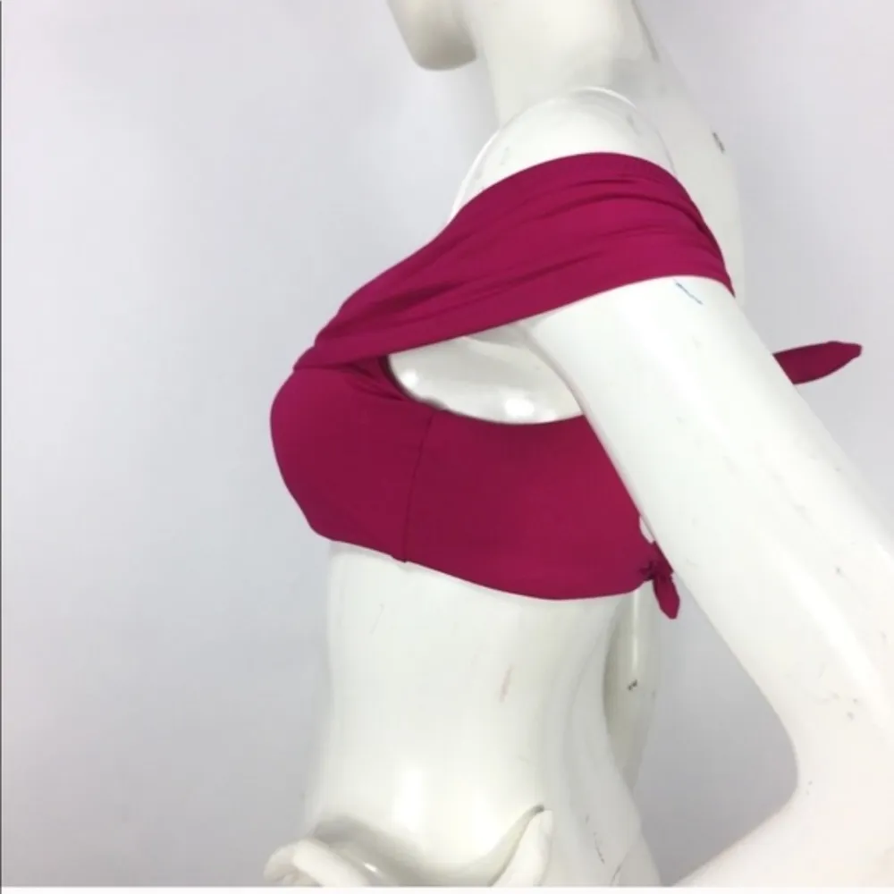 Becca Off the Shoulder Bikini Top Pink Size M - Image 3