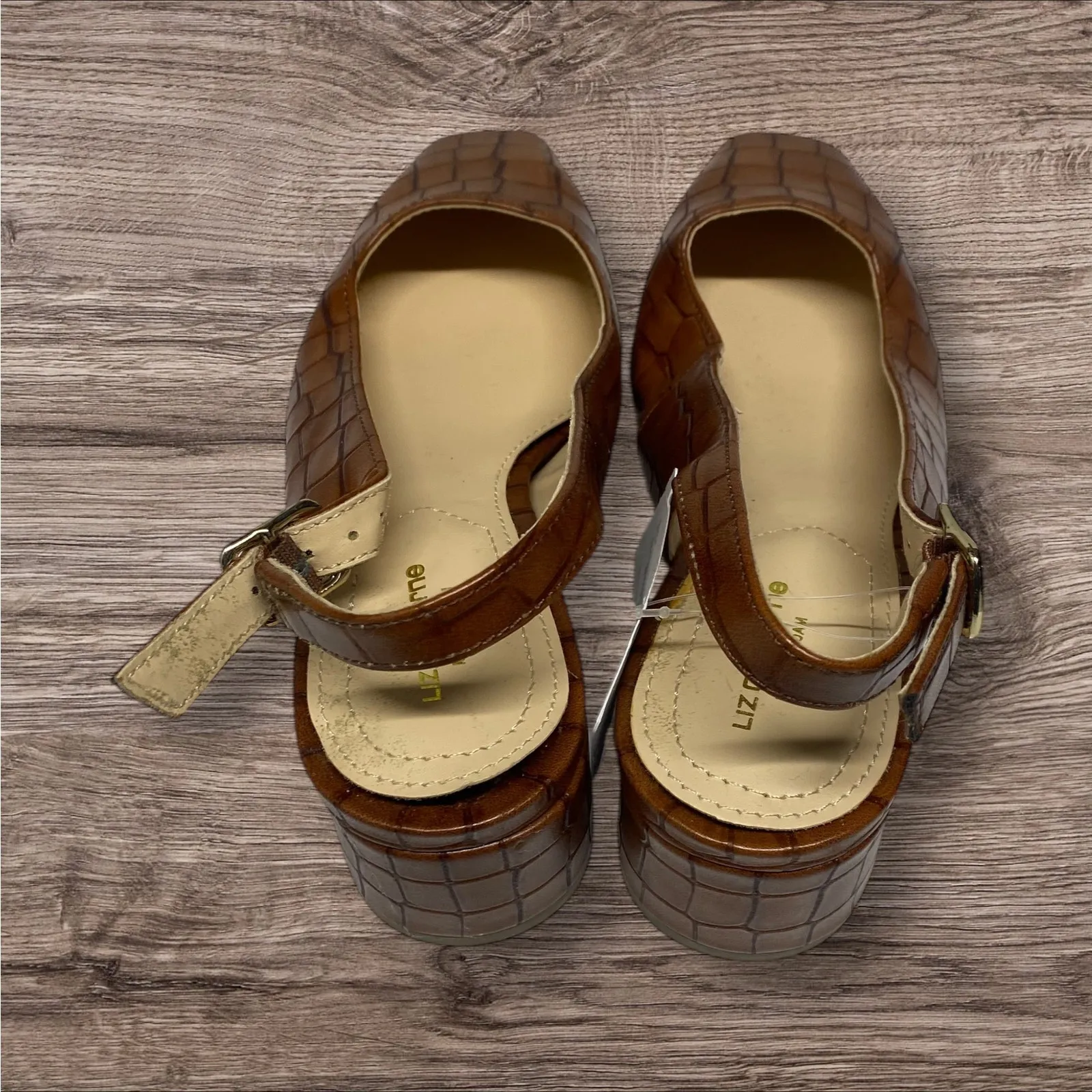 Brand New Liz Claiborne Women's Size 5 Brown Faux Slingback Heels Pumps - Image 6