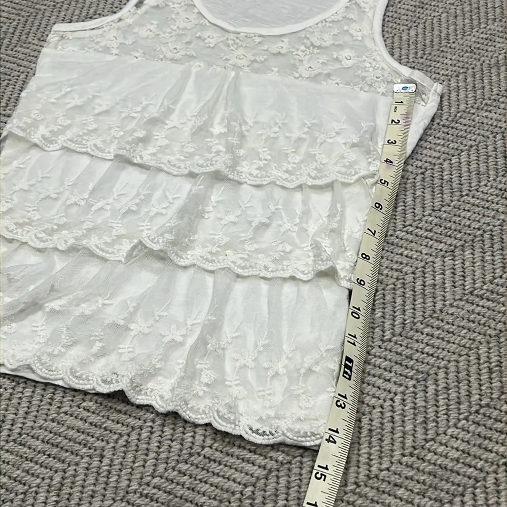 Charlotte Russe White Tiered Ruffled Tank Top - Image 5
