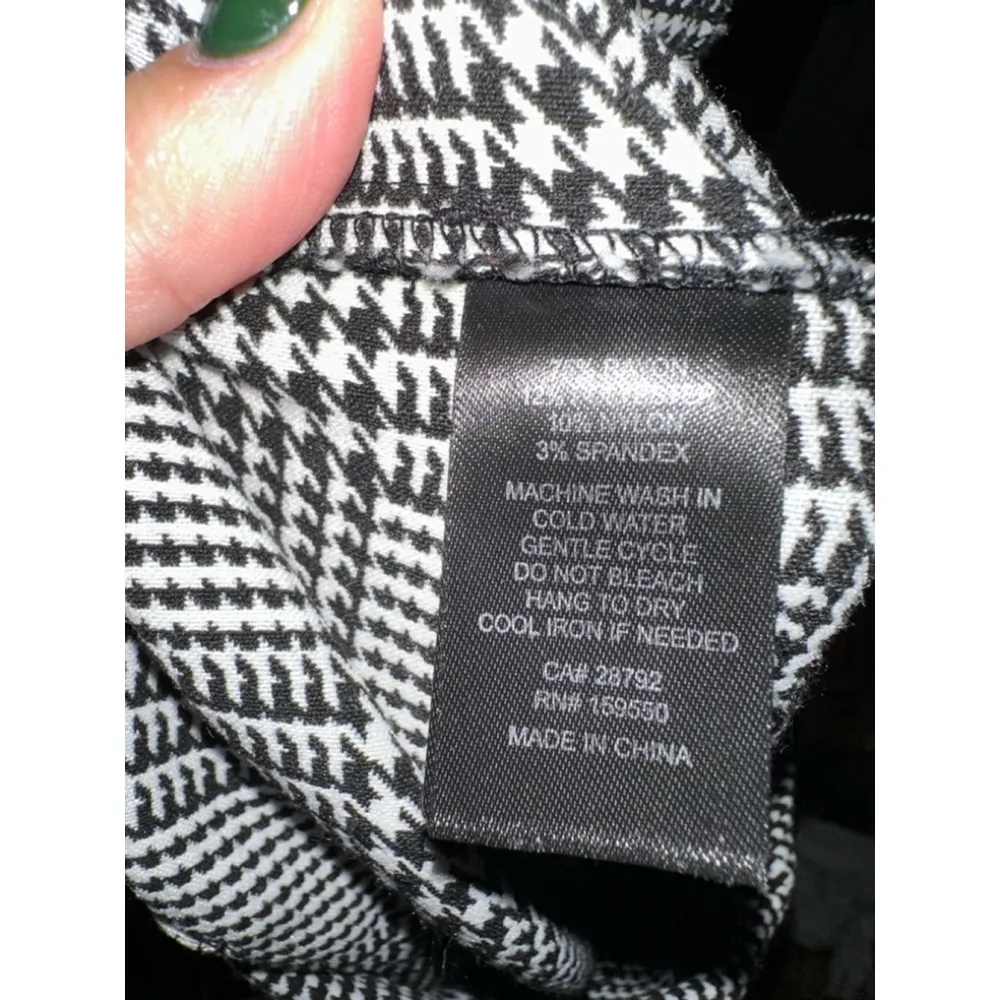 Massimo Fabbro Italy Plaid Academia Stretch Straight Leg Pull On Crop Pants Black Size 4 - Image 10